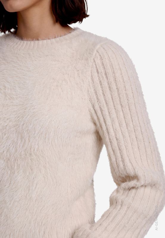 Zero Strickpullover Kurz 1/1 Arm Ecru 110-10004330