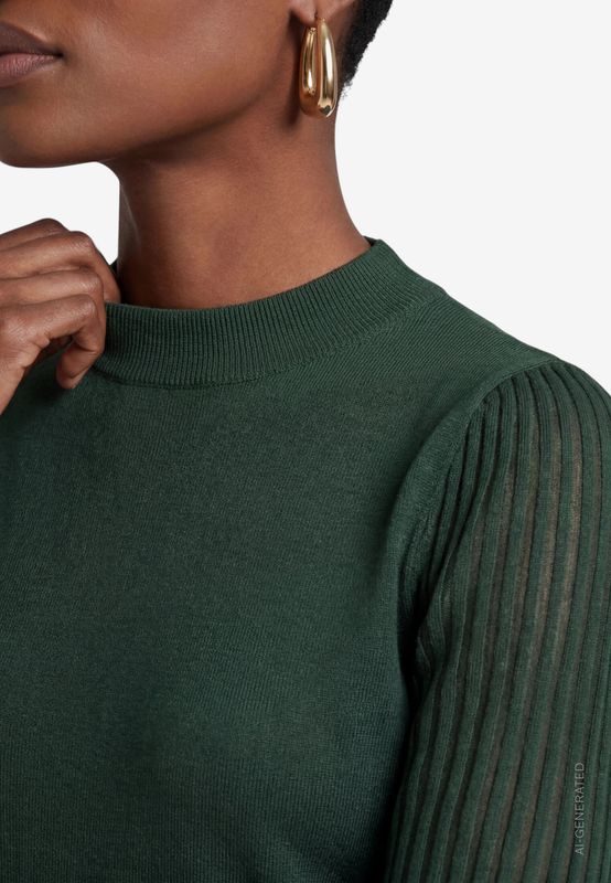 Zero Strickpullover Kurz 1/1 Arm Groen 110-10003465