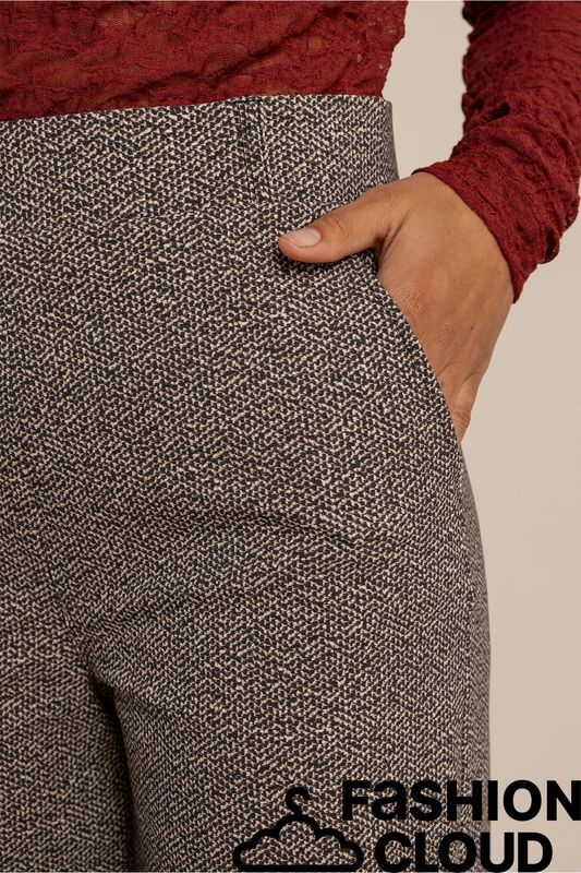 Studio Anneloes Lexie tweed look trousers Zwart 14305