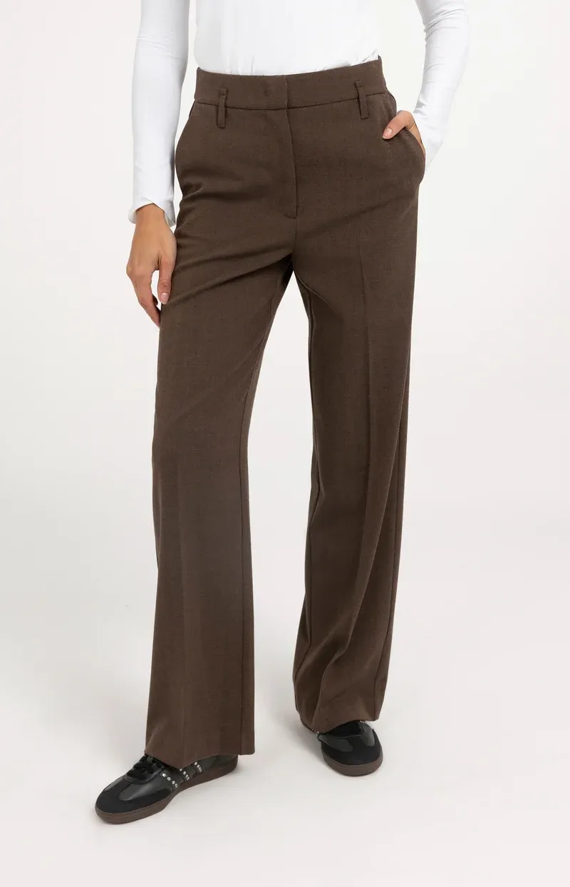YaYa Pantalon met rechte pijpen Bruin 01-301296-610