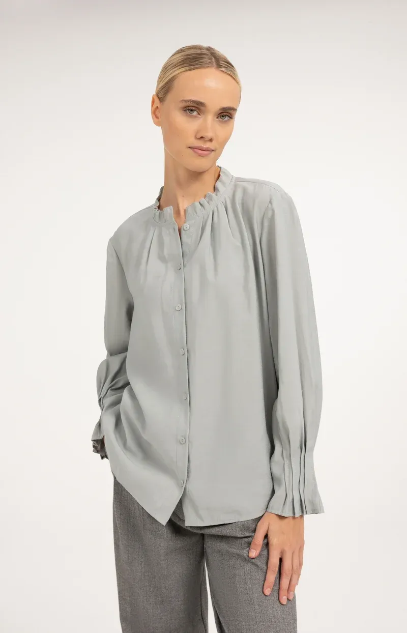 YaYa Blouse met plooidetails Grijs 01-201253-610