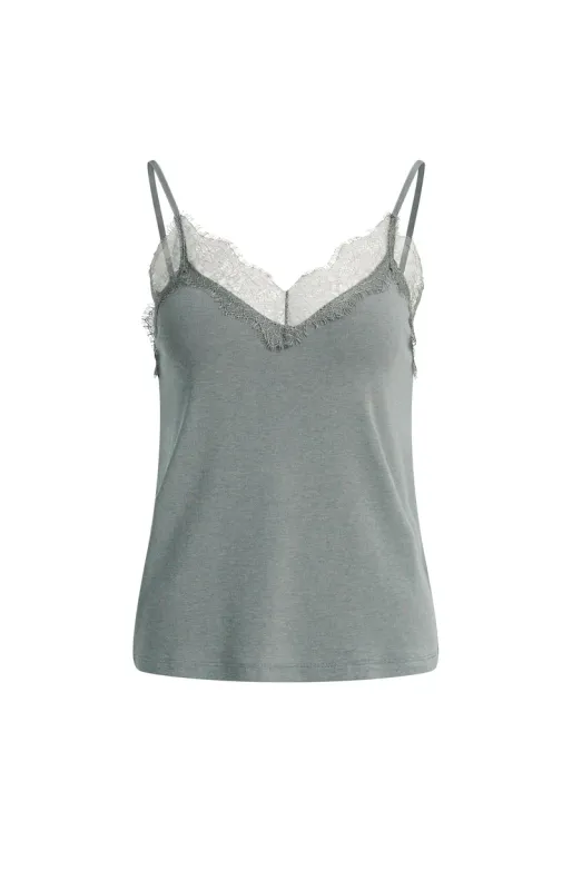 YaYa Jersey singlet met V-hals Grijs 01-729067-610