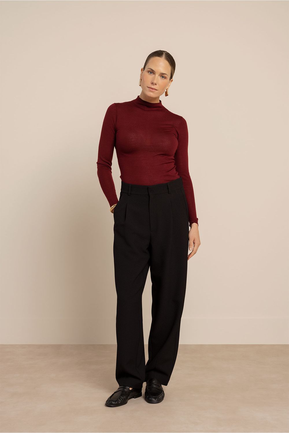 Studio Anneloes Miley waffle trousers Zwart 14328