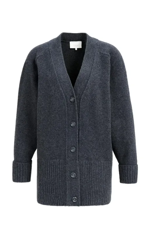 YaYa Oversized ribgebreid vest Grijs 01-010178-610