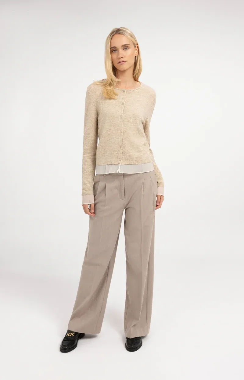 YaYa Zachte geweven pantalon Beige 01-301291-610