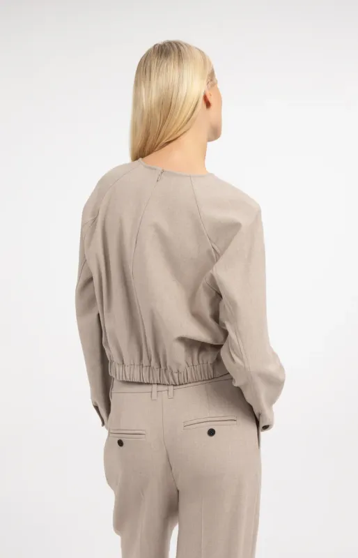 YaYa Top met bloezende zoom Beige 01-701426-610