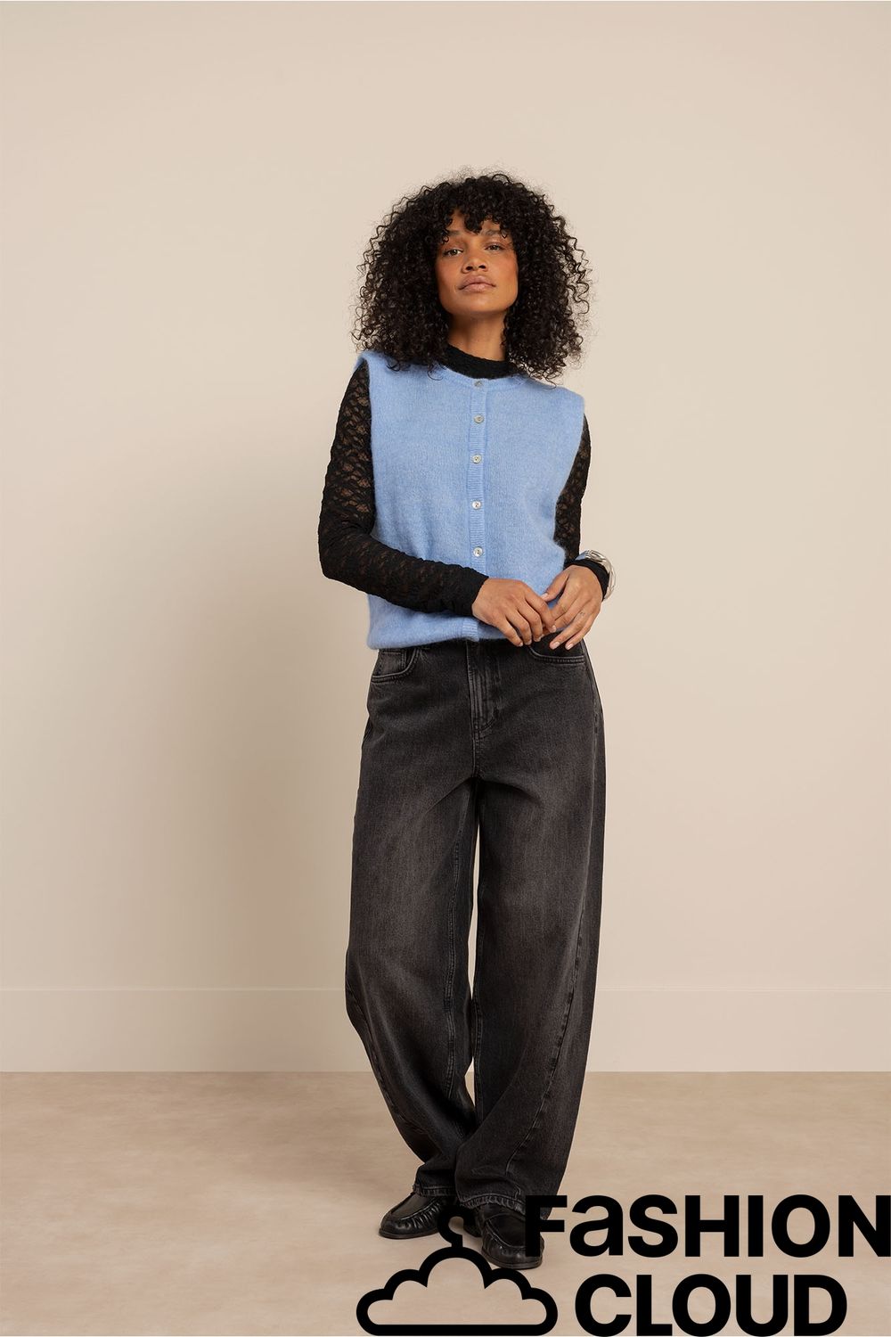 Studio Anneloes Reagan lace col top Zwart 14331