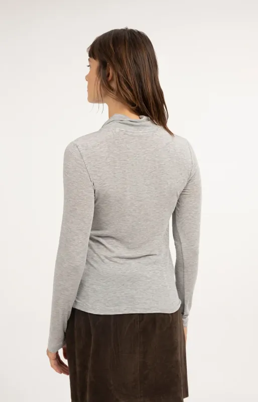 YaYa Top met strikkraag Grijs 01-709436-610