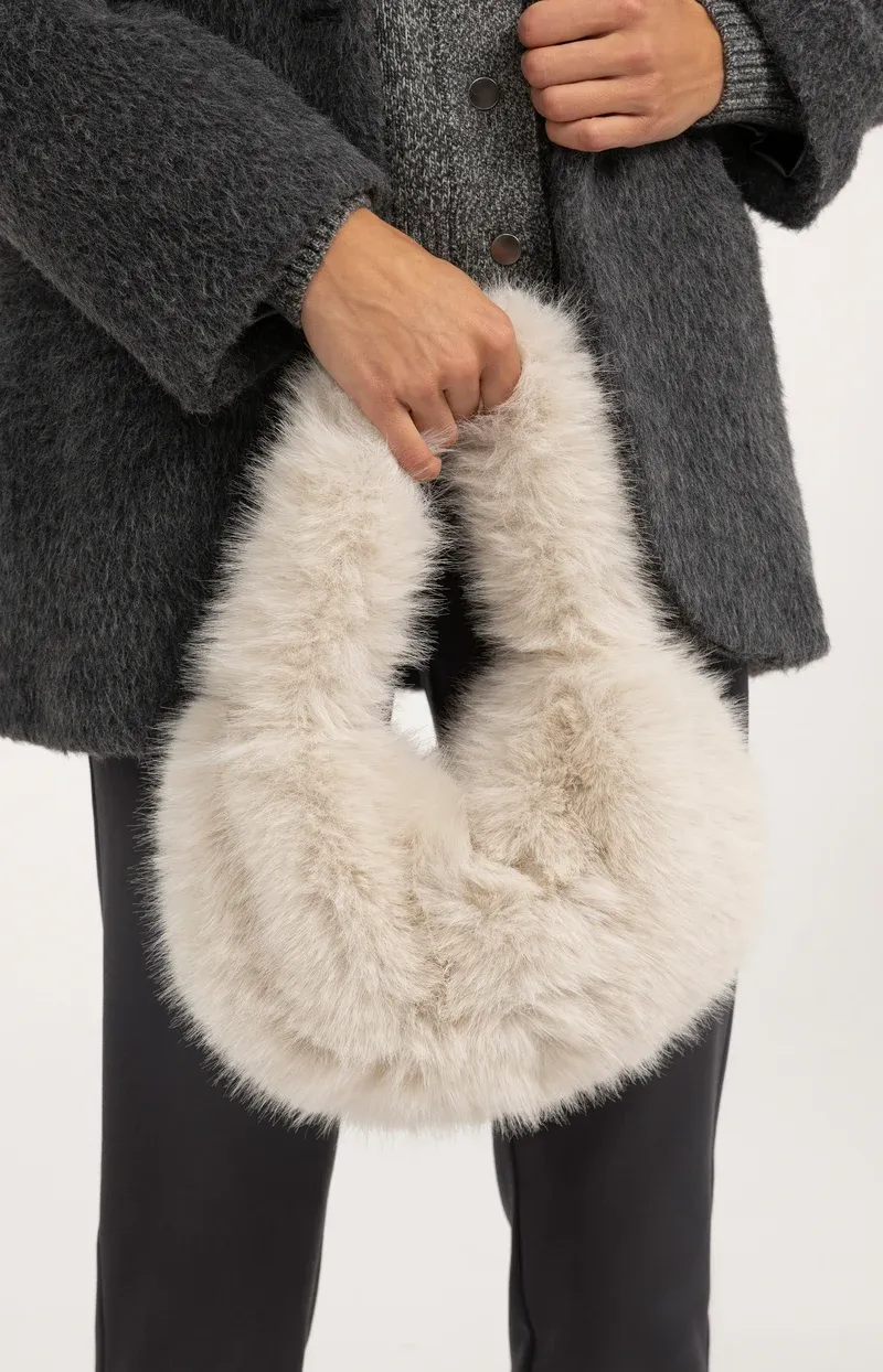 YaYa Kleine tas van imitatiebont Bruin 03-009134-610