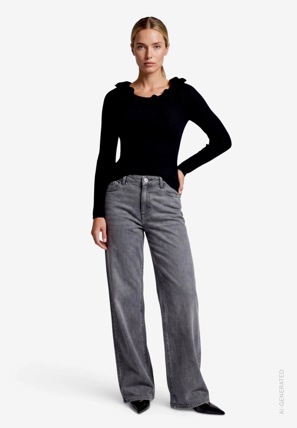 Zero Hose Jeans 1/1 LÃ¤nge Grijs 110-10004465