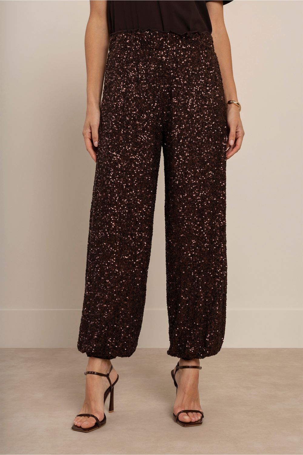 Studio Anneloes Darielle sequin balloon trousers Bruin 14473