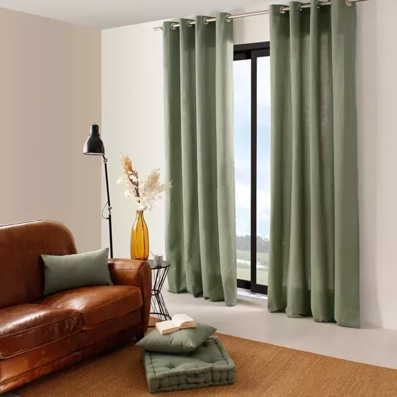 Lot  rideau + coussin