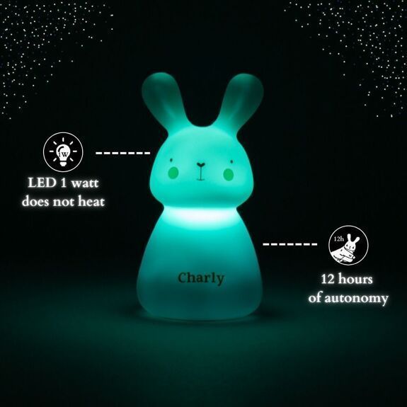 Veilleuse - Lapin Charly - bleu