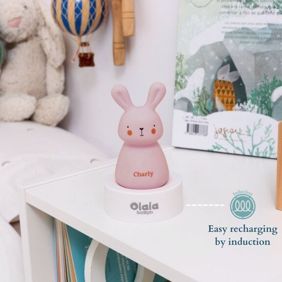 Veilleuse - Lapin Charly - rose