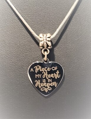 Gift of Remembrance -A Piece of My Heart is in Heaven Necklace