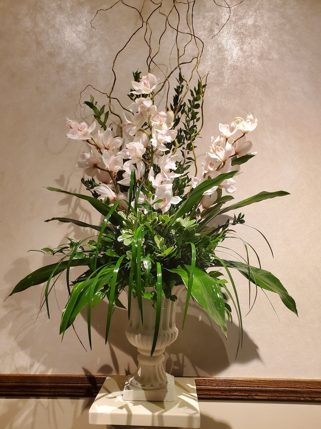 Grecian Urn with Graceful Orchids