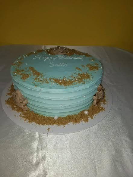 Buttercream Beach Theme Cake