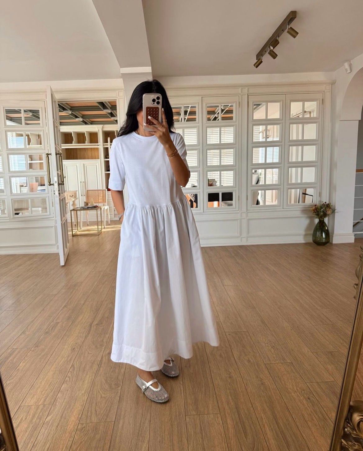BASIC cotton white dress