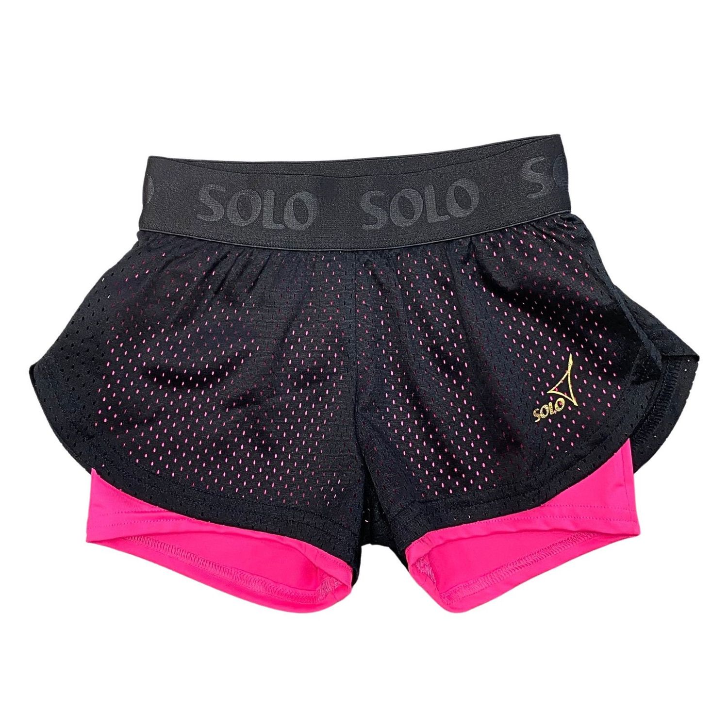 SOLO Double-layered shorts RG 770-11, Black / Pink Neon. (34-44)