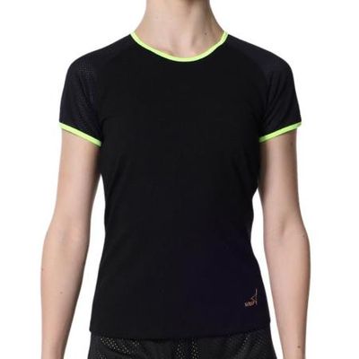 SOLO Contrast binding slim fit T-shirt, Black/Lime Neon. RG604-13 (34-44)