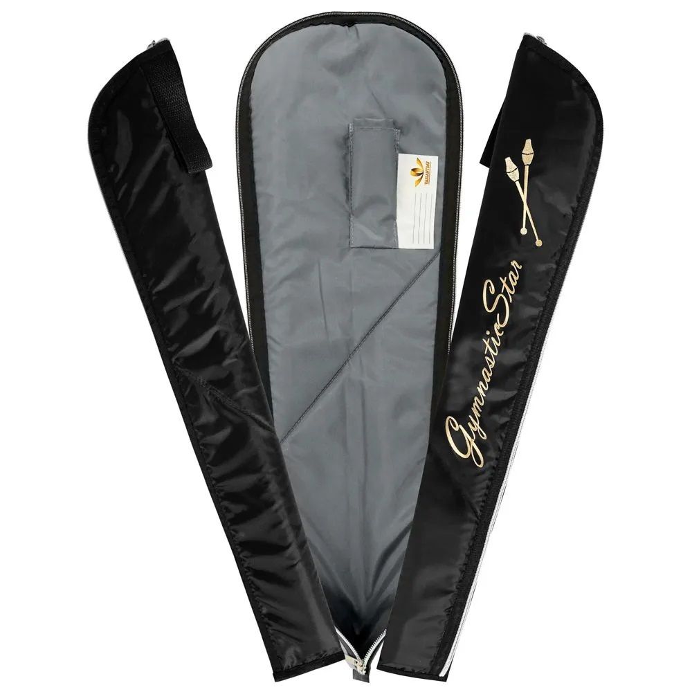 VARIANT 308 GS Gymnastics Ribbon Stick Cover, Golden Embroidery. BLACK