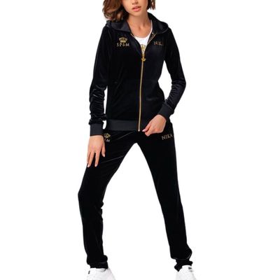SPSM Woman Velour Track Suit Basic, Black.