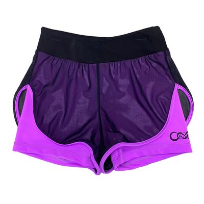 WE2 Carvico Rome Double layer shorts SH-25, Black-Violet.