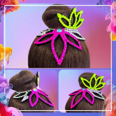 No. 25 RG Hair bun Crown (Yellow-Pink Neon)