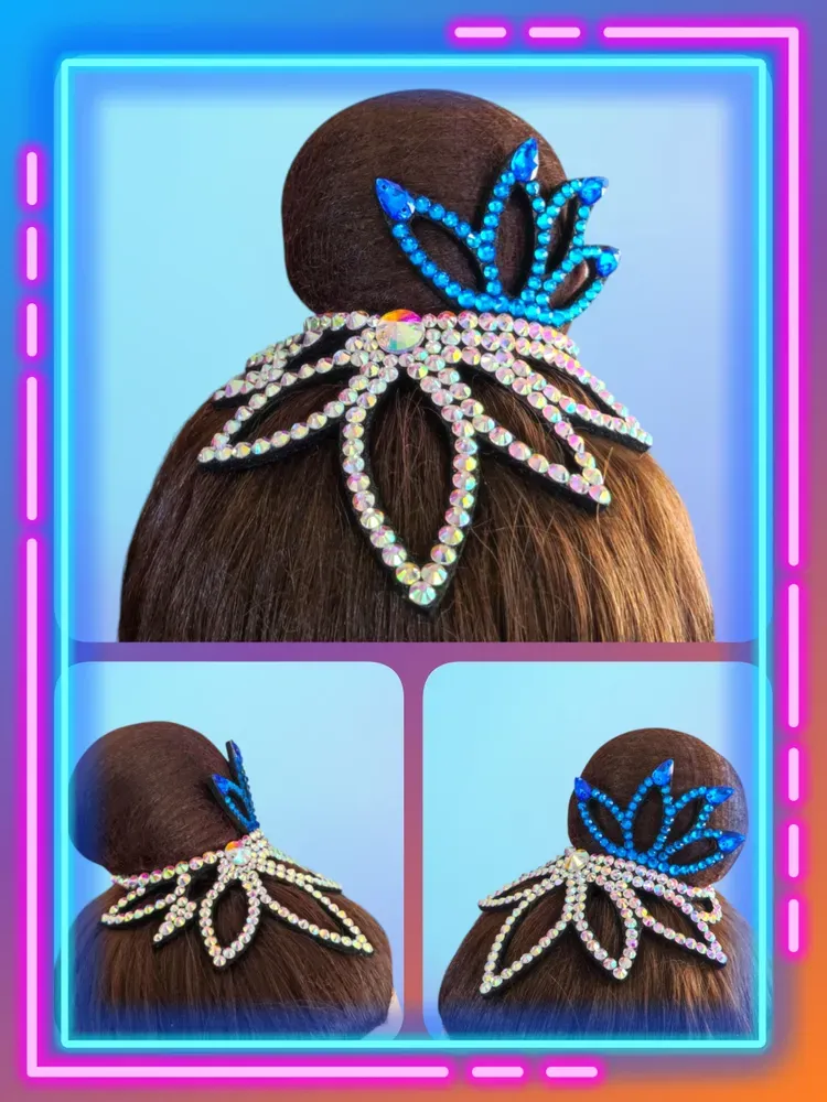 No. 24 RG Hair bun Crown (Blue-Silver)