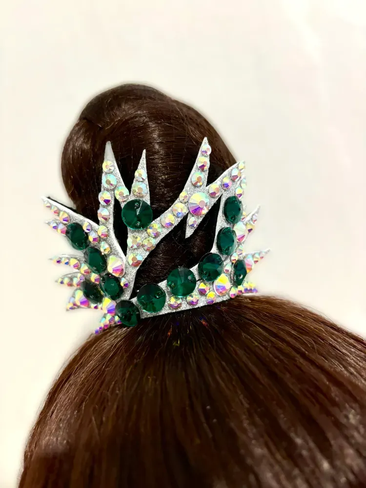 No. 34 RG Hair bun Crown (Emerald Green-Pearl)