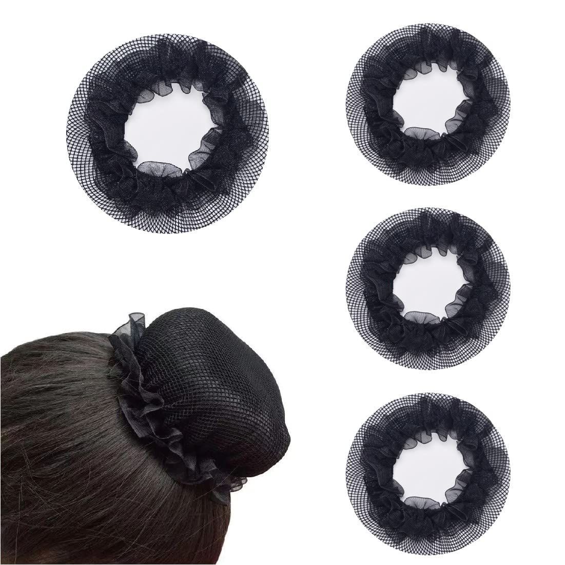 RG Elastic Hair Bun Net (Black/Beige)