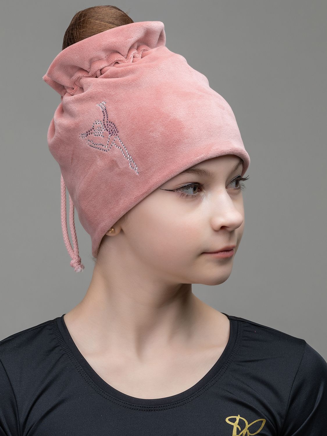 RIALITTA Velour RG Hat with  Rhinestones (PINK)