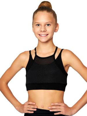 RIALITTA Top crossed straps, cotton (36-42) Black