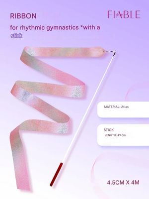 FIABLE Ribbon 4m with stick. Pink Flamingo.