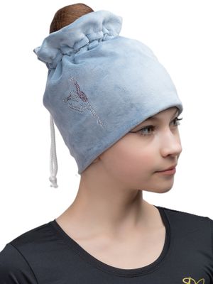 RIALITTA Velour RG Hat with   Rhinestones (GREY-BLUE)*