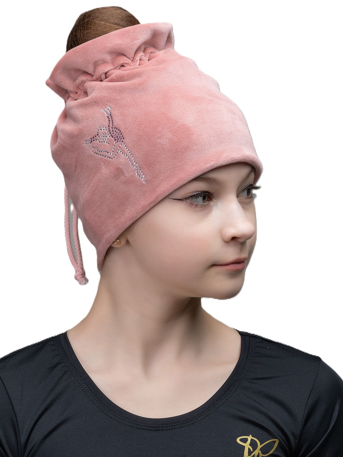 RIALITTA Velour RG Hat with  Rhinestones (PINK)*