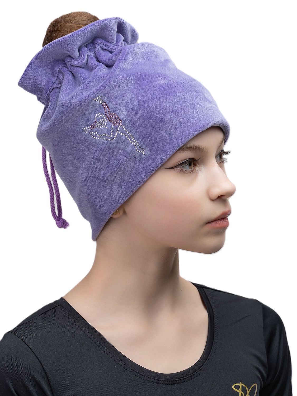 RIALITTA Velour RG Hat with  Rhinestones (LILAC)*