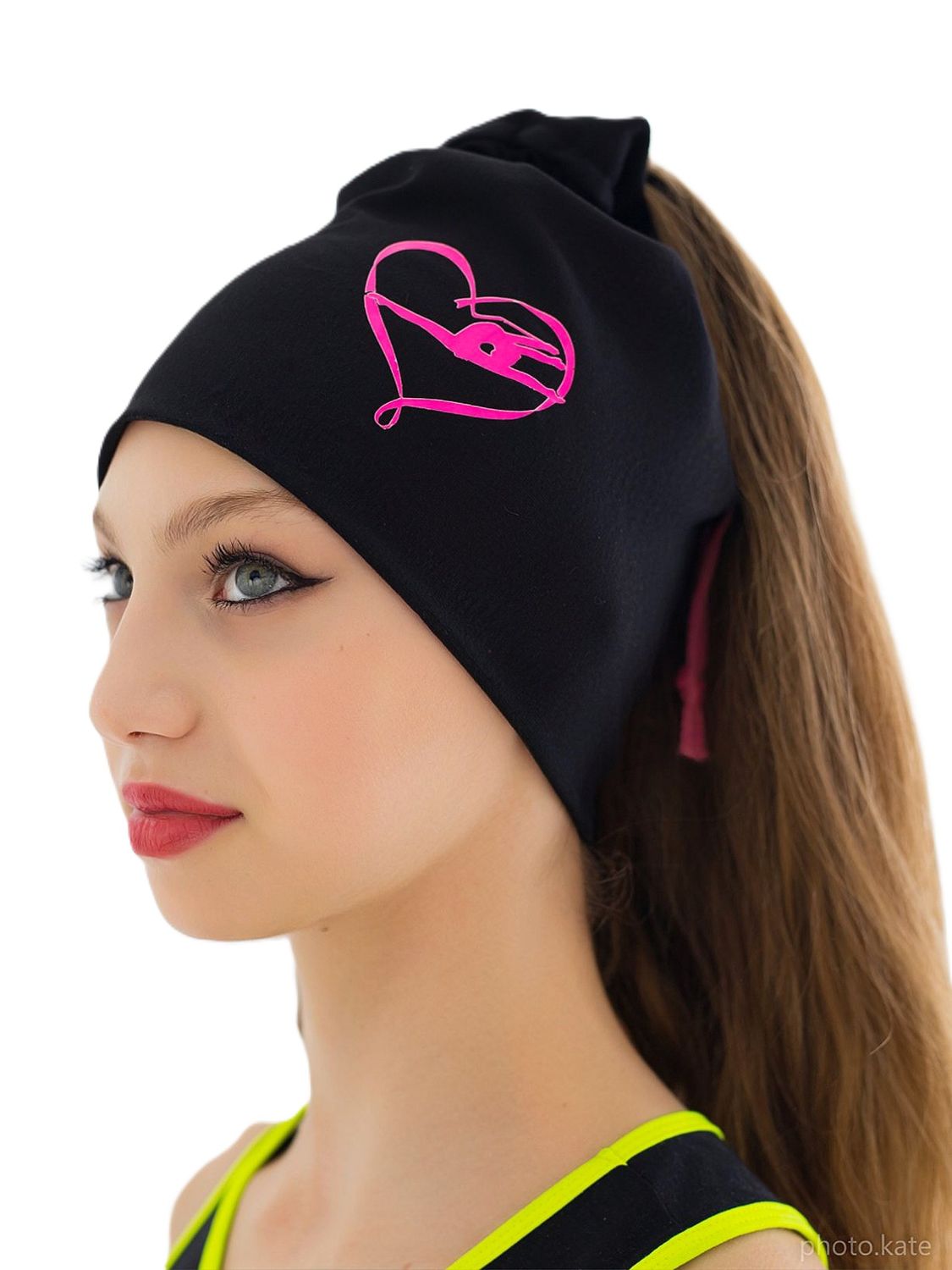 RIALITTA Cotton RG Hat with tie-in (BLACK-PINK)