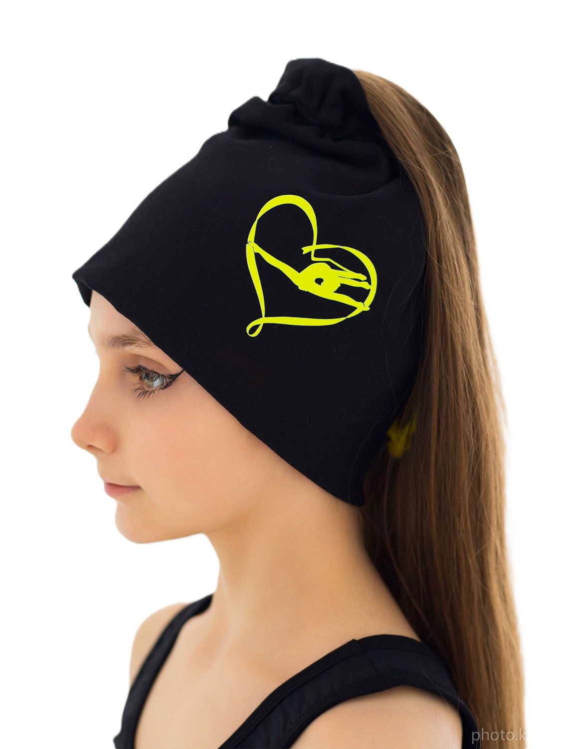 RIALITTA Cotton RG Hat with tie-in (BLACK-LIME)