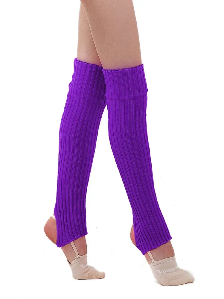 DANCEPLUS Overknee knitted legwarmers with a heel cutout.  (50cm) PURPLE