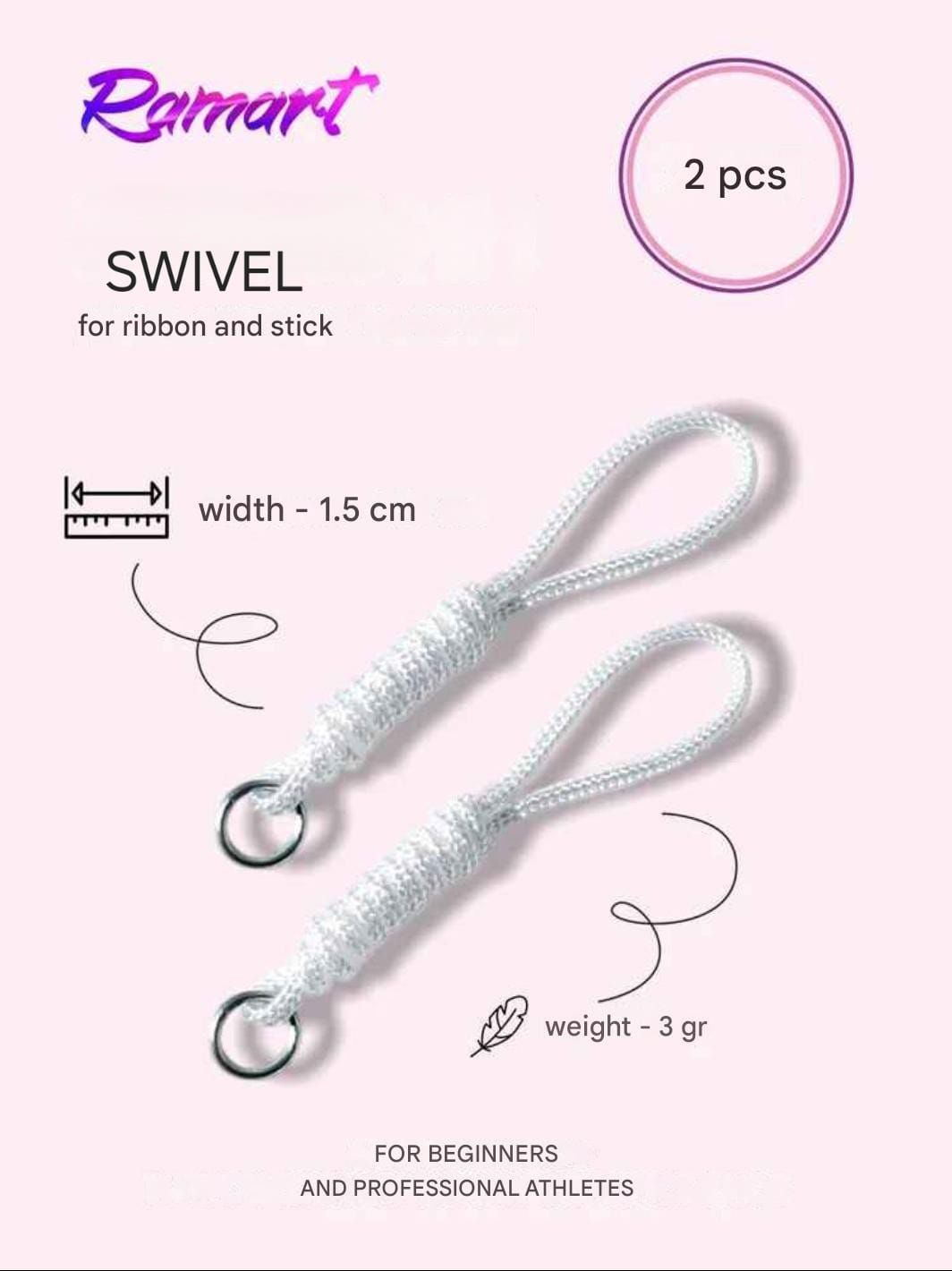 RAMART Swivel, Nylon White, Set of 2pcs.