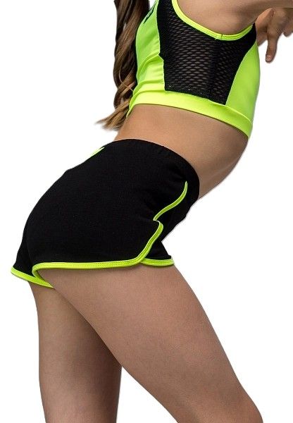 GF shorts "Diadema", Cotton, Black-Lime (34-40)