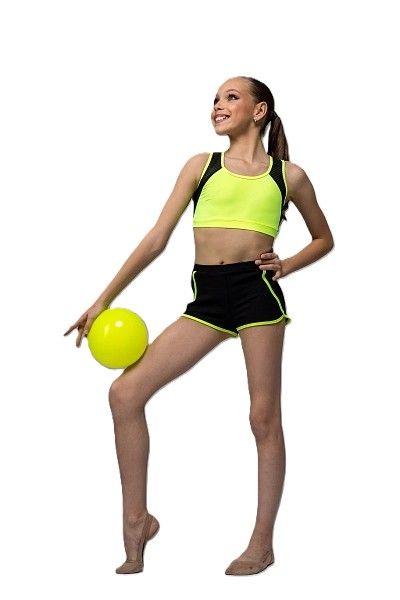 GF Top &quot;Diadema&quot; Cotton-Biflex, Black-Lime (34-40)