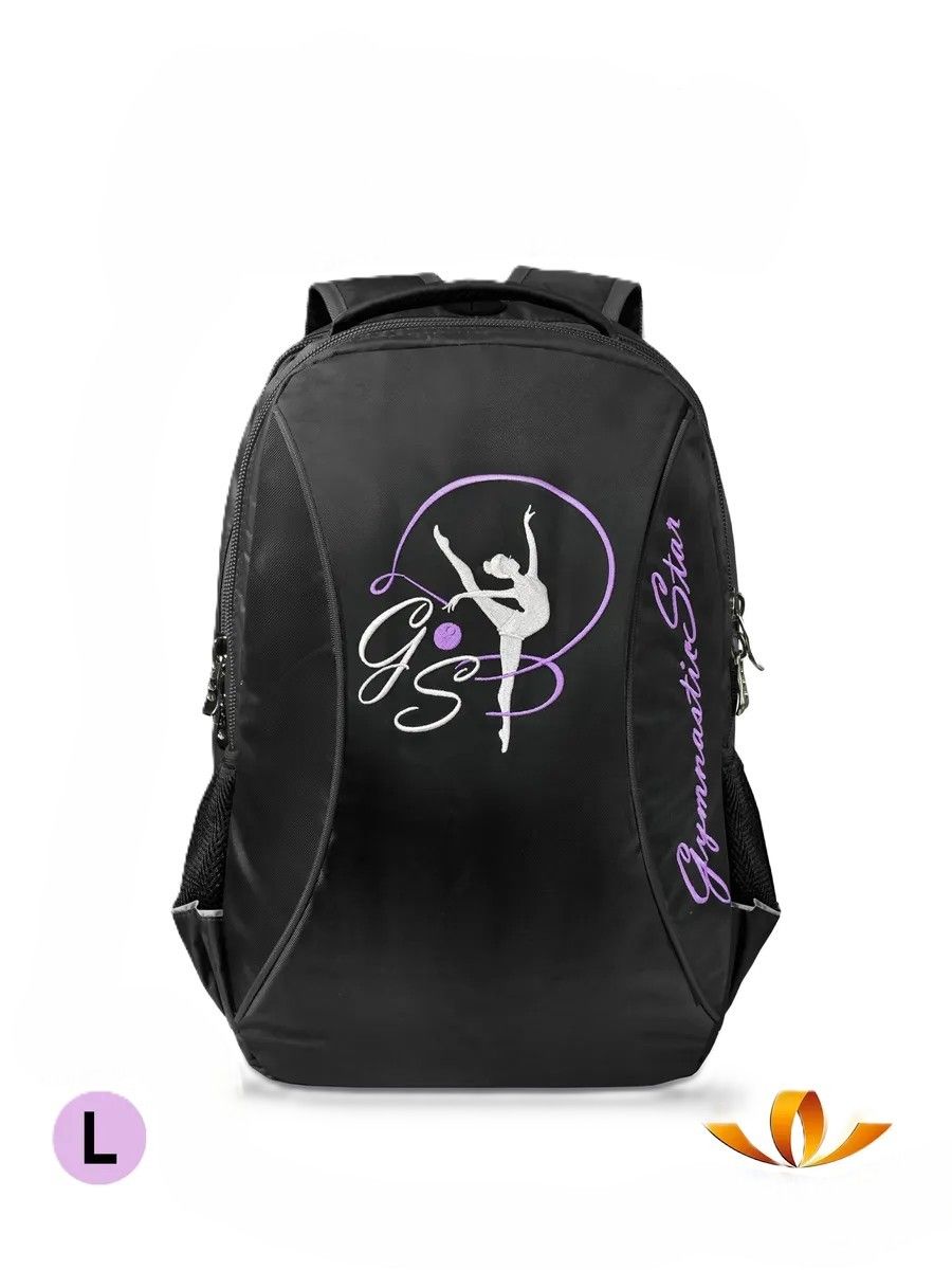 VARIANT GS 216 Gymnastics Backpack, Silver-Purple Embroidery (L)