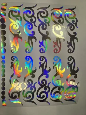 No. 30 Ornament sticker, Wrapping for hoop/clubs (SILVER HOLOGRAM)