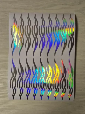 No. 32 Ornament sticker, Wrapping for hoop/clubs (SILVER HOLOGRAM)