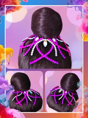 No. 31 RG Hair bun Crown (Pink-Purple Neon)