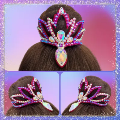 No. 18 RG Hair bun Crown (Pink Hologram)
