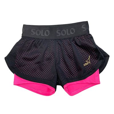 SOLO Double-layered shorts RG 770-11, Black / Pink Neon. (34-42)