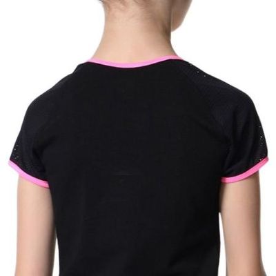SOLO Contrast binding slim fit T-shirt, Black/Pink Neon. RG604-11 (34-44)